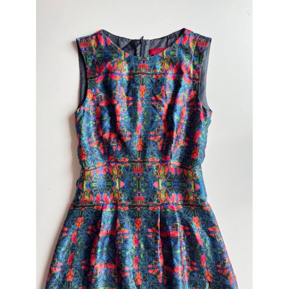 HUGO BY HUGO BOSS Kalilas Kaleidoscope Print Silk Charmeuse Sheath Dress, Size 0 - Picture 5 of 12